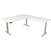 Kerkmann Elektronisch In Hoogte Verstelbaar Zit-sta-bureau Wit T-poot 0 lades 0 ladeblokken 2.000 (B) x 2.200 (D) x 1.290 (H) mm Hout, Metaal