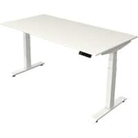 Bureau assis-debout Kerkmann Hauteur ajustable électriquement Blanc Piètement en T 0 tiroirs 0 caissons 1600 (l) x 800 (p) x 1290 (h) mm Bois, métal