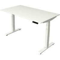 Bureau assis-debout Kerkmann Hauteur ajustable électriquement Blanc Piètement en T 0 tiroirs 0 caissons 1400 (l) x 800 (p) x 1290 (h) mm Bois, métal