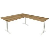 Kerkmann Elektronisch In hoogte verstelbaar Zit-sta-bureau Eiken T-poot 0 lades 0 ladeblokken 2.000 (B) x 2.200 (D) x 1.290 (H) mm Hout, Metaal