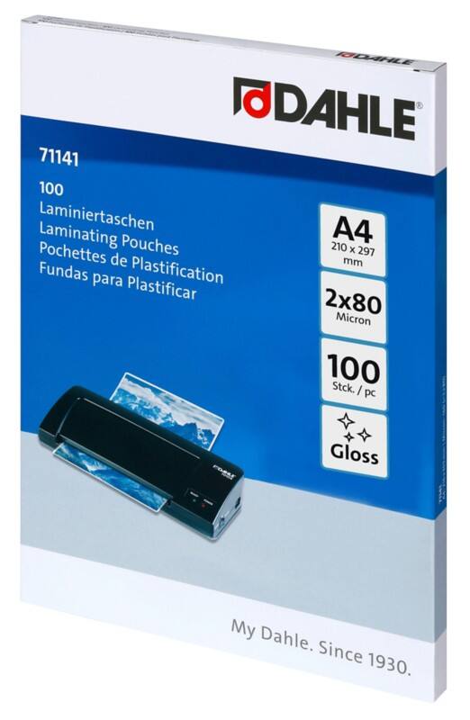 Dahle Lamineerhoezen A4 Glanzend 80 (2 x 80 micron) Transparant 100 Hoezen