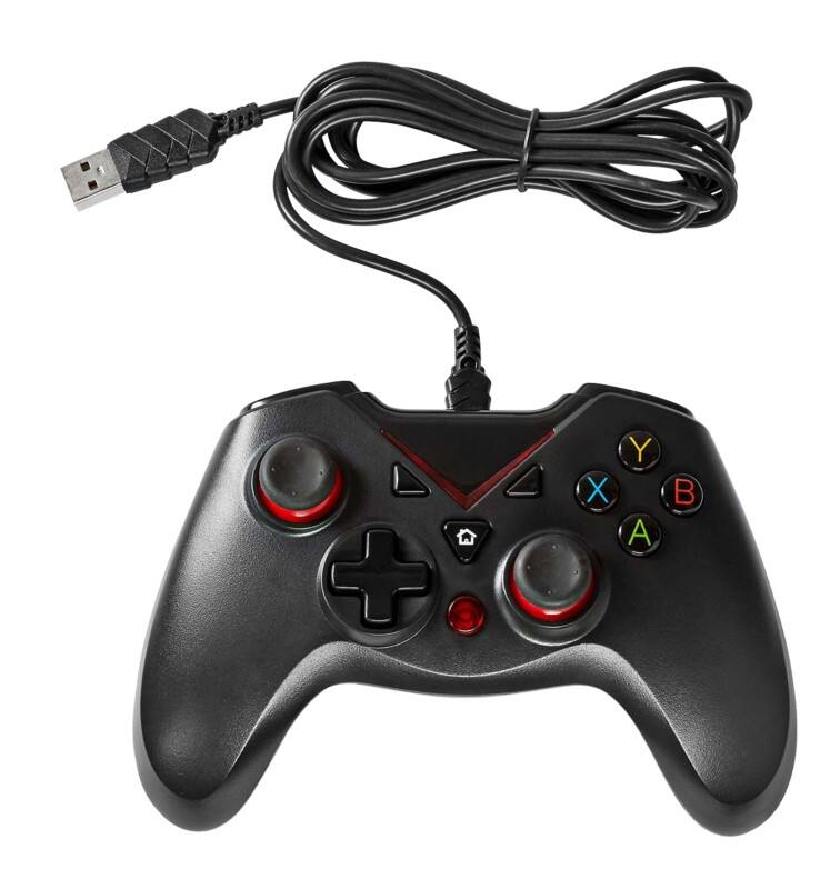 Manette de jeu Nedis Avec fil Noir TYPE-A Alimenté par port USB PC GGPD110BK