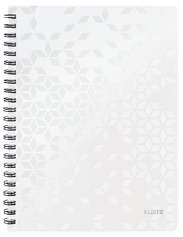 Leitz WOW Notebook A4 quadrillé, relié par fil avec couverture en PP 46380001 160 pages 80 feuilles Blanc
