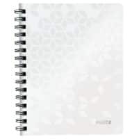 Leitz WOW Notebook A5 quadrillé, relié par fil avec couverture en PP 46410001 160 pages 80 feuilles Blanc