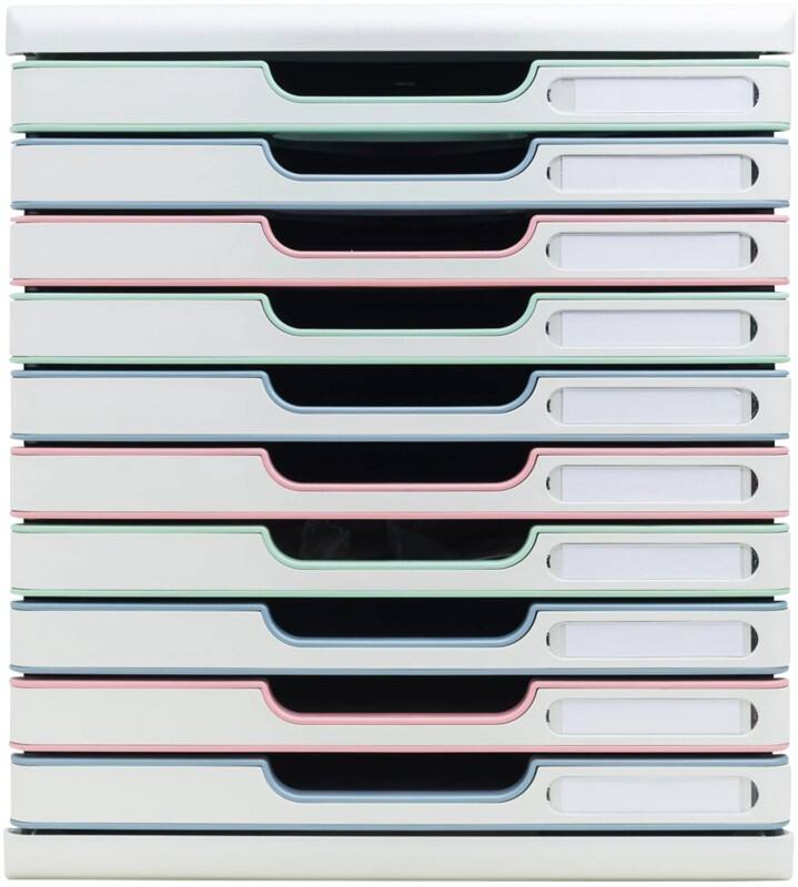 Module à tiroirs Exacompta AutentiK Plastique Blanc 10 tiroirs 28,8 x 35 x 32 cm A4+