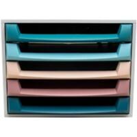 Exacompta Skandi Ladekastje Kunststof Kleurenassortiment 5 Lades 28,4 x 38,7 x 21,8 cm