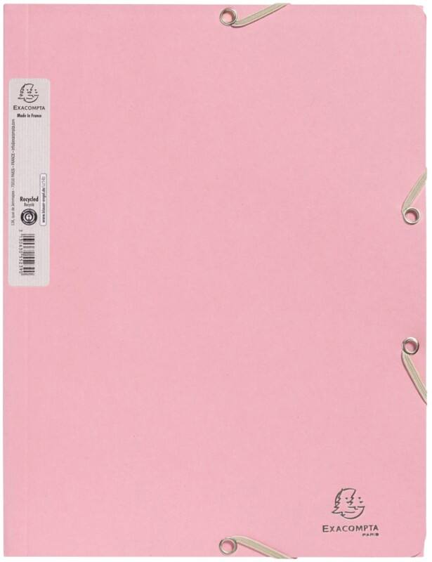 Farde à 3 rabats Exacompta AutentiK A4 Rose Carton 400 g/m²