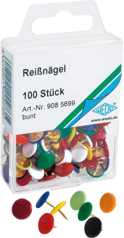 WEDO Punaises Metaal Kleurenassortiment 100 stuks