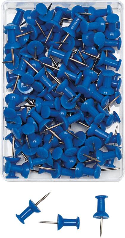 WEDO Landkaartpunaises Metaal Blauw 100 stuks