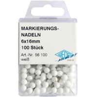 WEDO Landkaartpunaises Metaal Wit 100 stuks