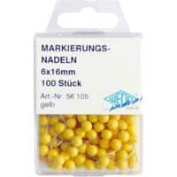 WEDO Landkaartpunaises Metaal Geel 100 stuks