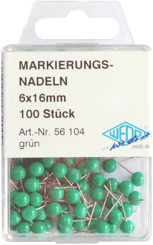WEDO Landkaartpunaises Metaal Groen 100 stuks