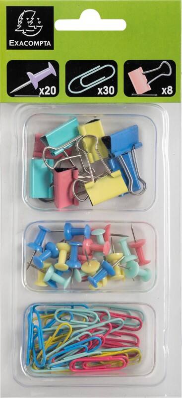 Exacompta Aquarel Paperclips Metaal Multikleur Pak van 10