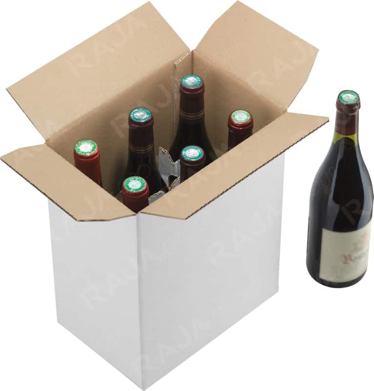 RAJA Flesverzenddoos Enkele Wand Karton 179 (B) x 262 (D) x 306 (H) mm Wit Snelle montage