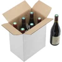 Caisse carton pour bouteilles RAJA Carton Simple cannelure 262 x 179 x 306 mm (p x l x h) Blanc Montage rapide