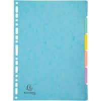 Exacompta Aquarel Tabbladen Blanco A4+ Multikleur 6-delig Gewafeld karton 17 gaten 7706E Pak van 25