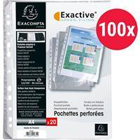 Pochettes perforées Exacompta Exactive A4 Lisse Transparent PP (Polypropylène) Au-dessus 5834E 100 unités