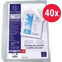 Pochettes perforées Exacompta A4 Lisse Transparent PP (Polypropylène) Côté long 5505E 40 unités