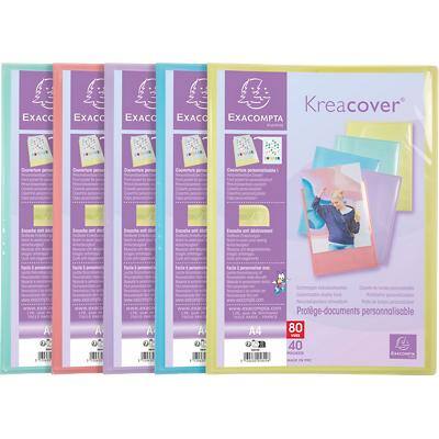 Livre de présentation Exacompta Kreacover Pastel A4 40 pochettes Assortiment 10 unités