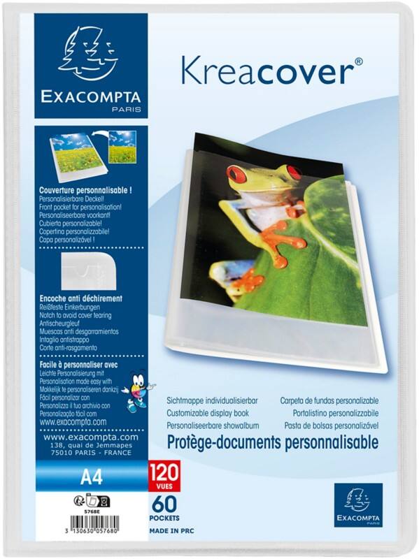 Livre de présentation Exacompta Kreacover A4 60 pochettes Transparent 10 unités