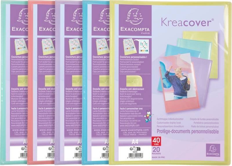 Livre de présentation Exacompta Kreacover Pastel A4 Assortiment 20 unités