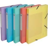 Boîte de classement Exacompta Chromaline Pastel 18570E A4 PP (Polypropylène) Élastique 24 (L) x 0,3 (P) x 32 (H) cm Assortiment 10 Unités