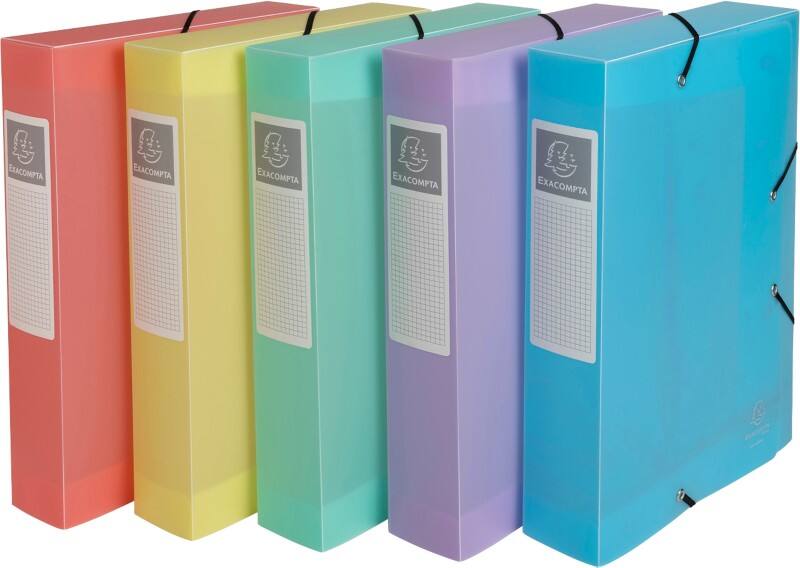 Exacompta Chromaline Pastel Archiefdoos 16270E A4 PP (Polypropeen) Elastiek 24,5 (B) x 0,3 (D) x 32,5 (H) cm Kleurenassortiment 60 mm 10 Stuks