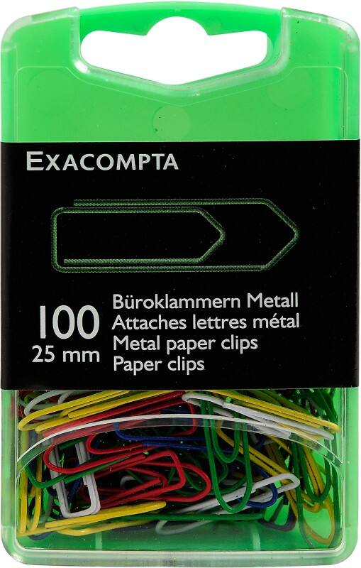 Exacompta Paperclips Kleurenassortiment 14744E 5,7 (B) x 2,2 (D) x 9 (H) cm Pak van 1000