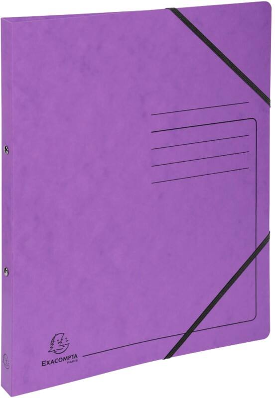 Exacompta Genuine Premium Pressboard 15 mm Ringband Gewafeld karton A4 2 Ringen Paars 542558E 10 Stuks