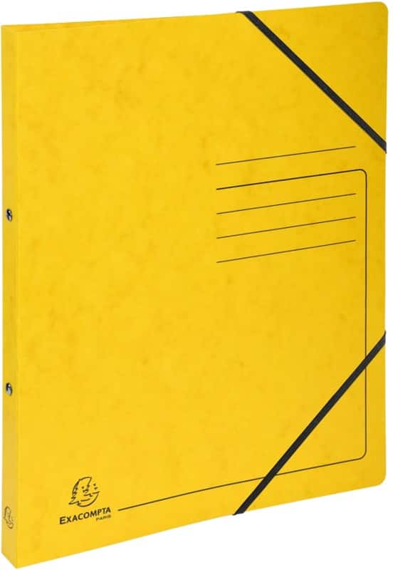 Classeur à anneaux Exacompta Genuine Premium Pressboard 15 mm Carton pressé marbré A4 2 Anneaux Jaune 542559E 10 Unités