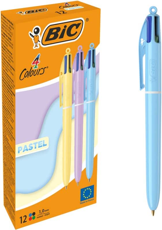 Stylo-bille BIC 4 Colours 517320 Assortiment 1 mm Moyen Bille Rechargeable 12 Unités