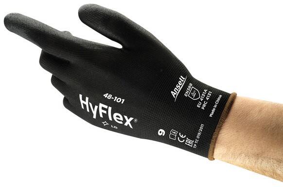 Gants Ansell HyFlex Mechanical Protection PU (Polyuréthane) Taille 6 Noir 12 paires