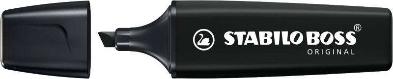 STABILO BOSS ORIGINAL Tekstmarker Zwart Breed Beitelpunt - 5 mm