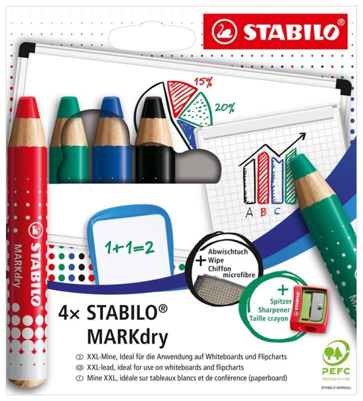 STABILO MARKdry Whiteboard-marker Kleurenassortiment Extra breed Potlood 10 mm 5 Stuks