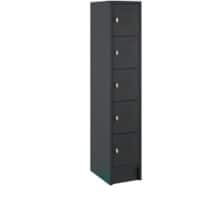 Casier Ceha RAL9005 Acier 5 portes 350 x 500 x 1800 mm Noir