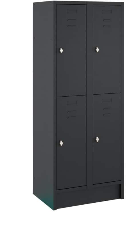 Casier Ceha RAL9005 Acier 4 portes 700 x 500 x 1800 mm Noir