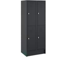 Casier Ceha RAL9005 Acier 4 portes 700 x 500 x 1800 mm Noir