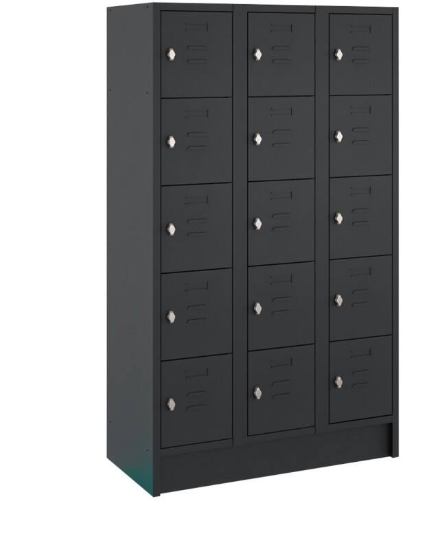 Ceha Garderobekast Staal 15 deuren 1.050 x 500 x 1.800 mm Zwart