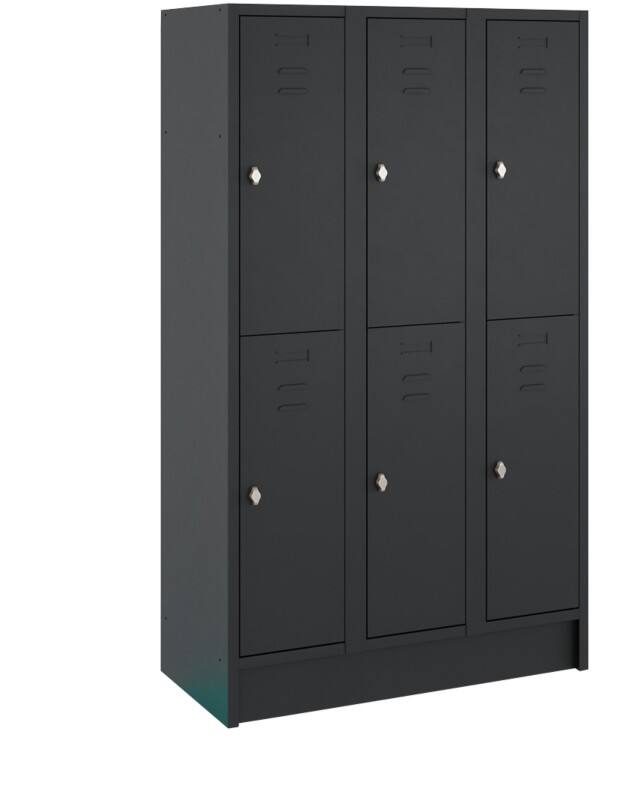 Casier Ceha RAL9005 Acier 6 portes 1050 x 500 x 1800 mm Noir
