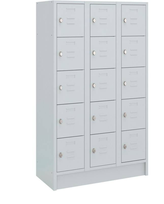 Casier Ceha RAL7035 Acier 15 portes 1050 x 500 x 1800 mm Gris