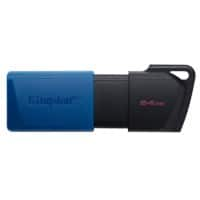 Kingston USB-stick 64 GB Blauw, zwart