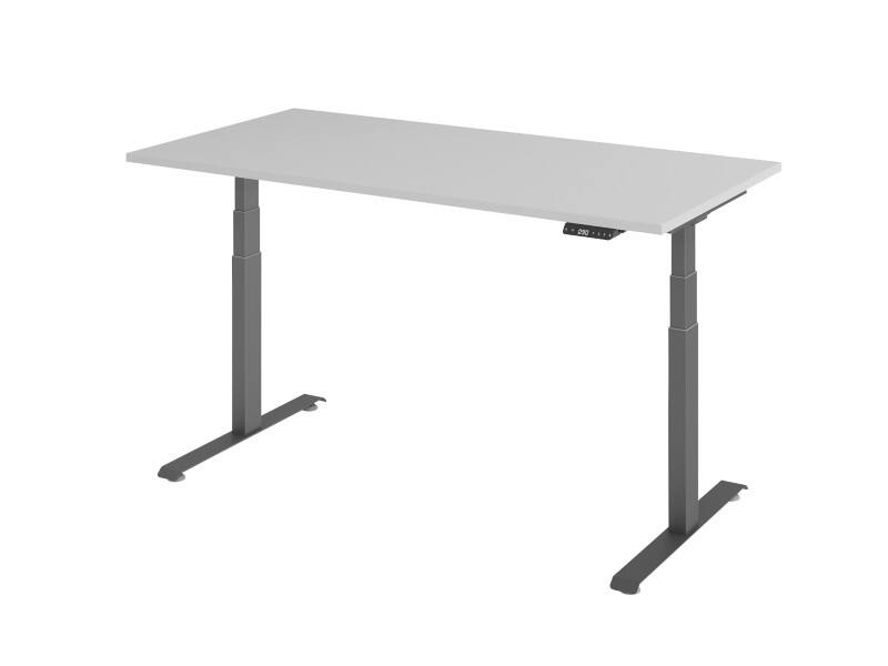 Bureau assis-debout Hammerbacher Rectangulaire Bois, Métal Brun Graphite 1800 x 800 x 1295 x 645 - 1295 mm