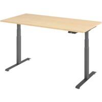 Bureau assis-debout Hammerbacher Rectangulaire Bois, Métal 1600 x 800 x 1295 x 645 - 1295 mm Brun