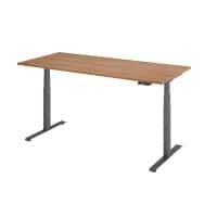 Bureau assis-debout Hammerbacher Rectangulaire Bois, Métal 1800 x 800 x 1295 x 645 - 1295 mm Brun