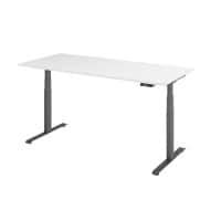 Bureau assis-debout Hammerbacher Rectangulaire Bois, Métal 1800 x 800 x 1295 x 645 - 1295 mm Blanc