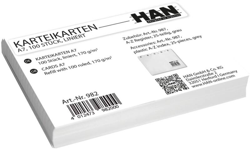 HAN Indexkaarten A7 Wit 7,4 x 10.5 cm Pak van 100