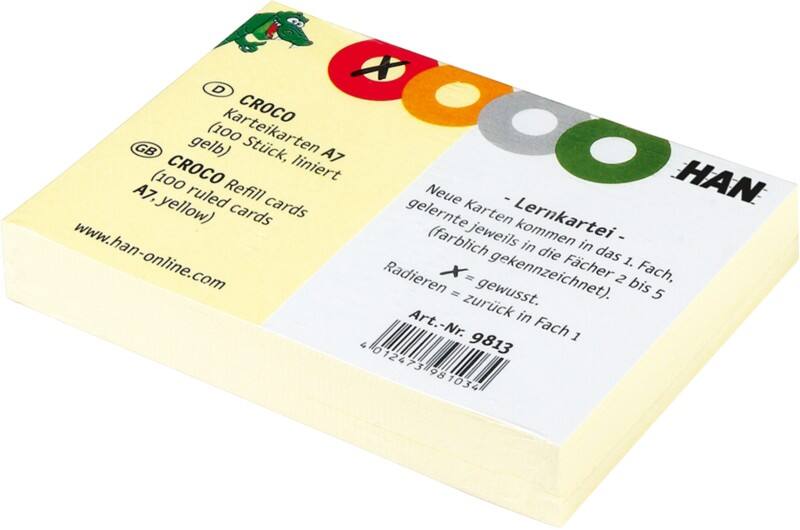 HAN Indexkaarten A7 Geel 7,4 x 10,5 cm Pak van 100