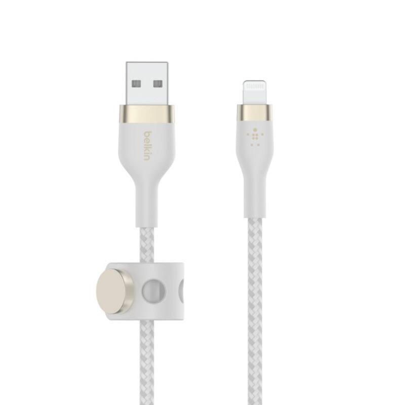 Belkin BOOST CHARGE PRO Flex Oplaadkabel USB-A Male Apple Lightning 3 m Wit