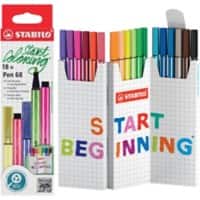 Stylo-feutre STABILO Pen 68 Moyen Assortiment 6818/8 18 Unités