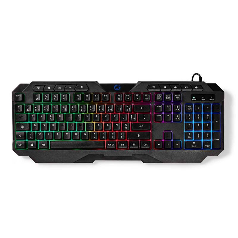 Nedis Gaming Toetsenbord Bedraad AZERTY (FR) Zwart GKBD110BKFR
